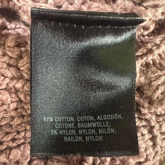 MOTH ANTHROPOLOGIE Pink Chunky Cable Knit Long Sleeve Sweater Womens S Fisherman - Picture 6 of 6